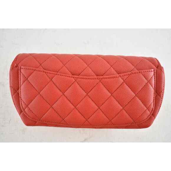 Chanel 22C Red Caviar Classic Glasses Case On Chain Clutch CC Shoulder Crossbody - Picture 10 of 12
